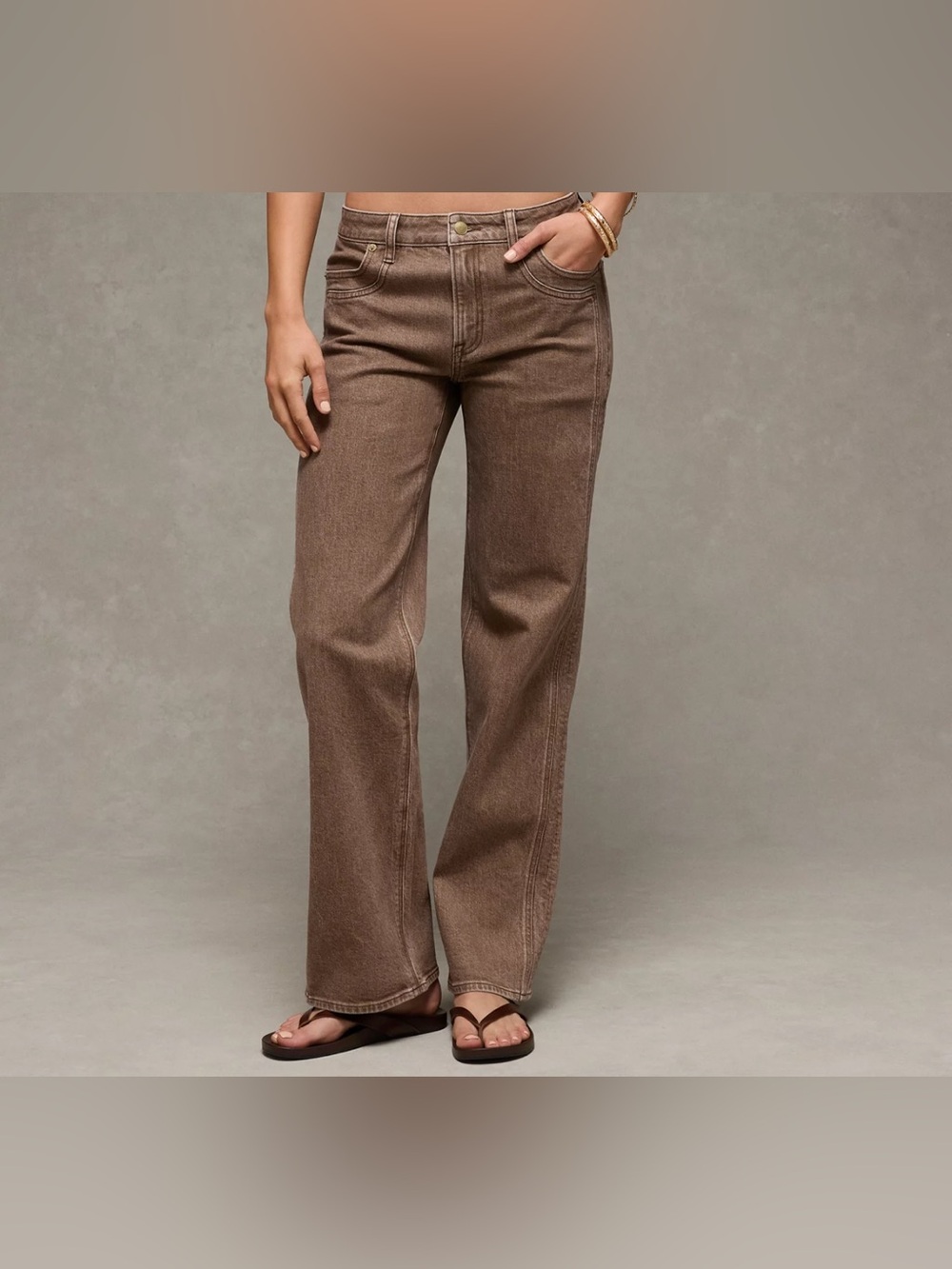 American Eagle Outfitters brown straight stovepipe Jeans | 2